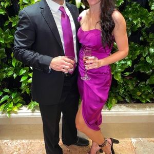 Fabrik Fuchsia Strapless Dress (Size: Small)